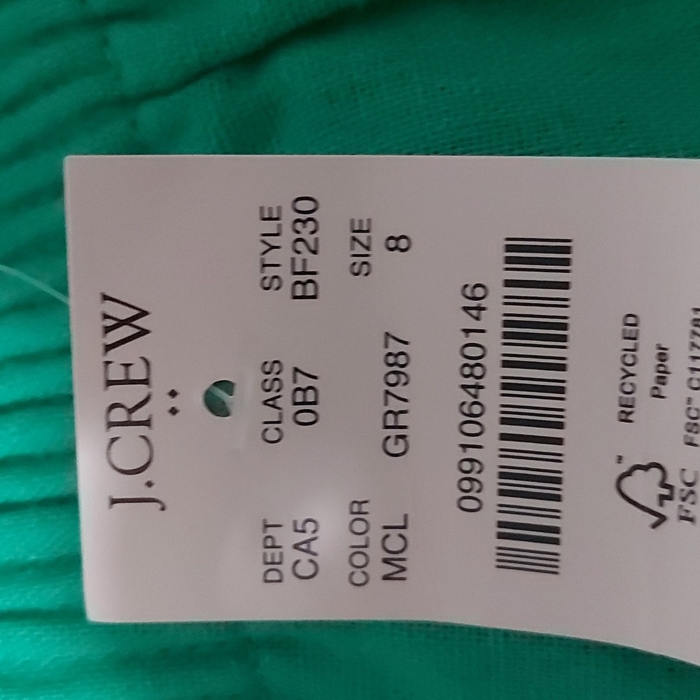 J.Crew Linen-cotton blend city midi skirt Green Size 8 - Picture 6 of 12
